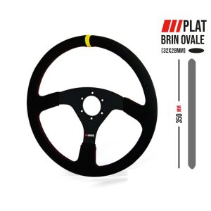 VOLANTE RRS VELOCE - PLANO 350MM - PIEL VUELTA