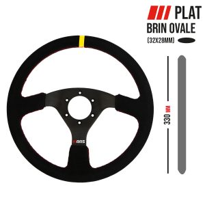 VOLANTE RRS TRAJECT - PLANO 330MM - PIEL VUELTA HACIA ARRIBA