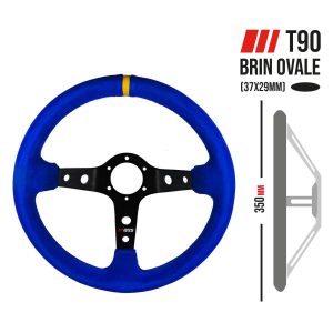 VOLANTE RRS CORSA - T90 350MM - PIEL VUELTA - AZUL