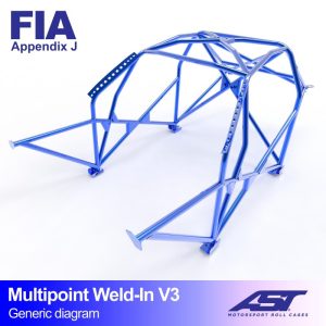 Arco de Seguridad PEUGEOT 206 (Phase 1/2) 3-doors Hatchback MULTIPOINT WELD IN V3