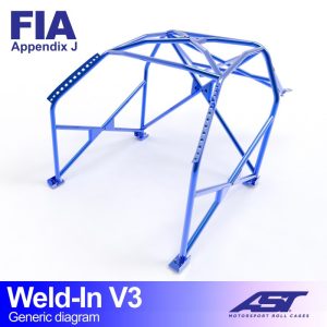 Arco de Seguridad PEUGEOT 206 (Phase 1/2) 3-doors Hatchback WELD IN V3