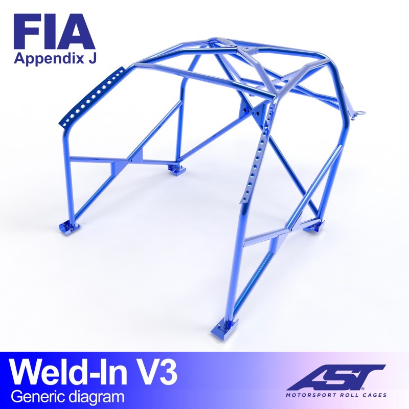 Arco de Seguridad PEUGEOT 206 (Phase 1/2) 3-doors Hatchback WELD IN V3