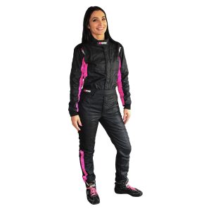 Mono De Carreras Mujer RRS Diamond Star FIA -Negro / Rosa