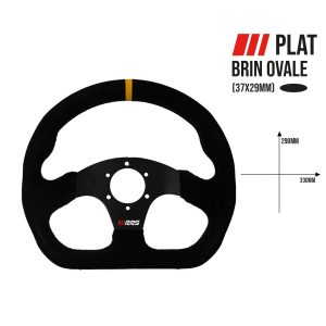 VOLANTE RRS TRACK - PLANO 290X330MM - PIEL VUELTA