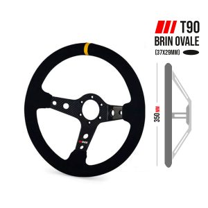 VOLANTE RRS CARBONO - PLANO 350MM - PIEL VUELTA
