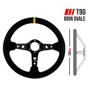 VOLANTE RRS RALLYE - DESPLAZADO T90 350MM - PIEL VUELTA
